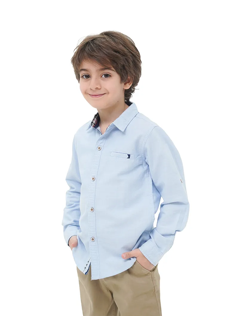 Chemise unie manches longues